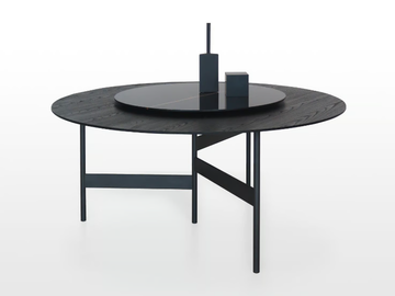 NOTES - Round glass and steel table by Living Divani - view 2